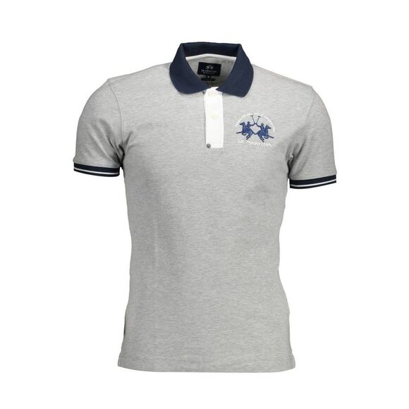La Martina Grigio Cotton Men Men's Polo